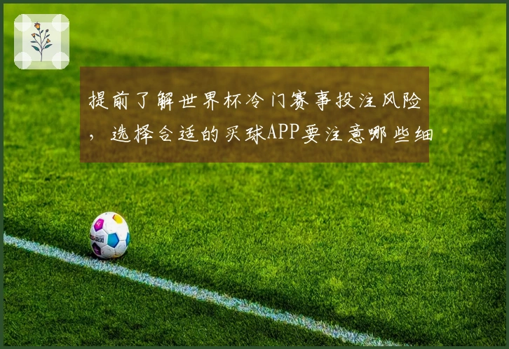 提前了解世界杯冷门赛事投注风险，选择合适的买球APP要注意哪些细节？